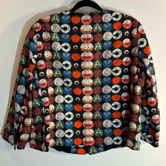 AKRIS PUNTO Sz 14 Blazer Jacket Polka Dot Pattern Partly Lined 100% Cotton - Picture 4 of 10